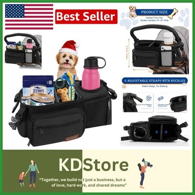 Gift-Ready Dog Stroller Organizer with Poop Bag Dispenser   For Stylish Pet Care