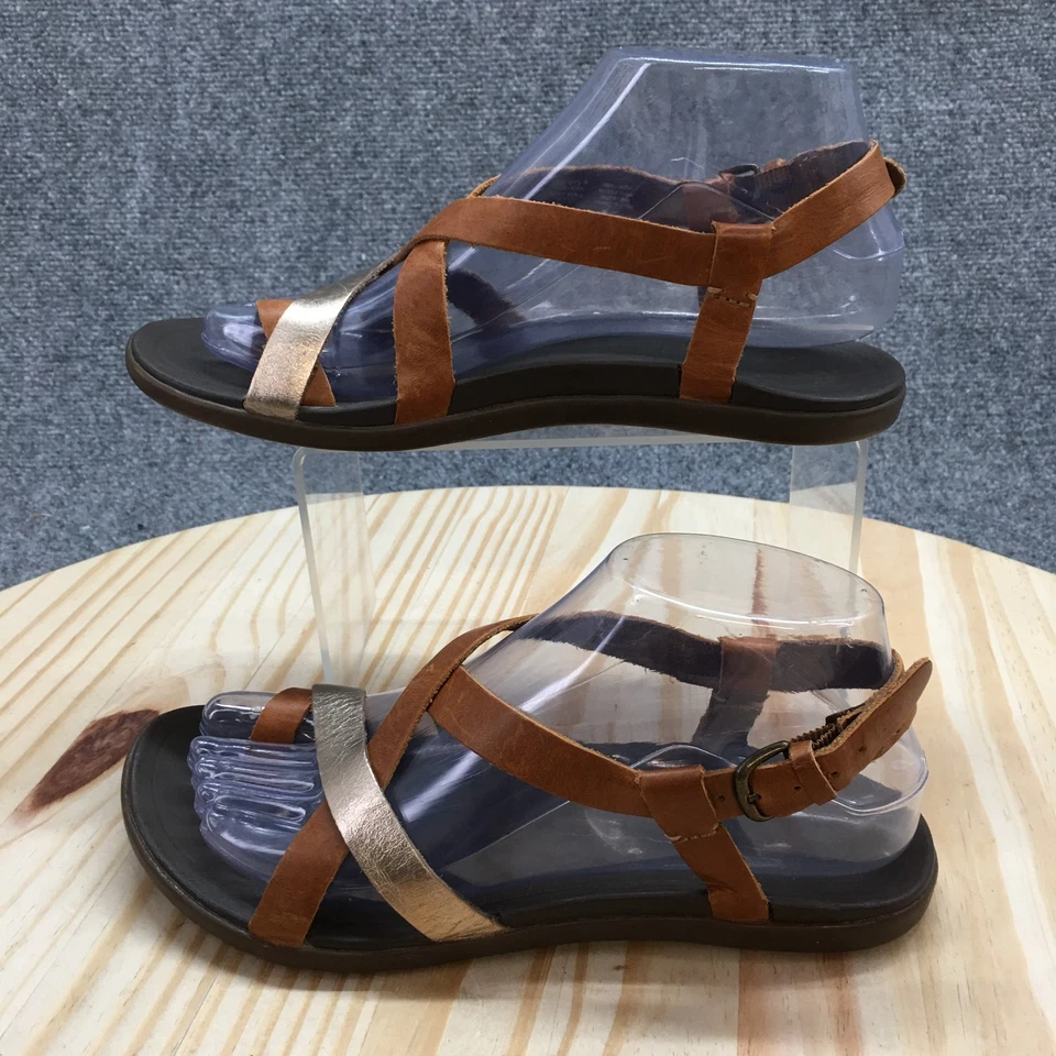 OluKai Sandals Womens 7 Upena Strappy Brown Leather Casual Buckle Slingback - Image 2 of 4