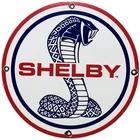 VINTAGE FORD SHELBY COBRA PORCELAIN DEALERSHIP SIGN GAS STATION PUMP PLATE OIL