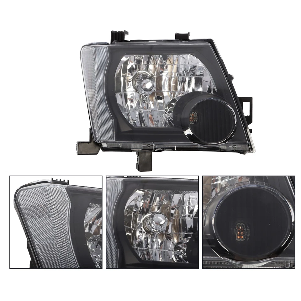 Faros de repuesto para Nissan Xterra 2005-2015 negros faros izquierda+derecha Foto 3 de 4