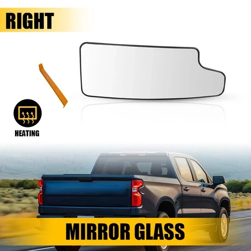 Passenger Side Heated Mirror Glass For 2020-2021 Silverado 1500 2500 3500 Sierra