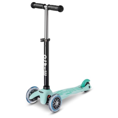 Micro Mini2go Deluxe Plus Mint Scooter Sitz Stauraum Schubstange Licht Kinder - Bild 6 von 7