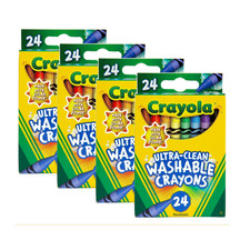 4 pack Crayola Ultra-Clean Washable Crayons, 24 Count, Nontoxic