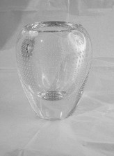 High Quality Heavy Crystal Vase With Controlled Bubble Technique - Etched Mark