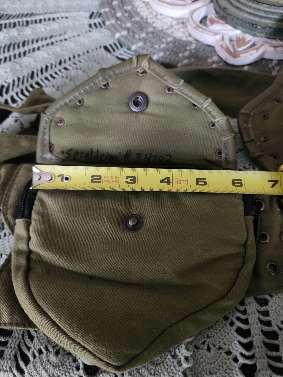 Grichels Leather Green Fanny Pack Belt Bag Beautifully Detailed Great Color!