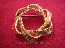 Broche Vintage SPHINX Atome Strié Univers Espace Matière – Bijou Doré