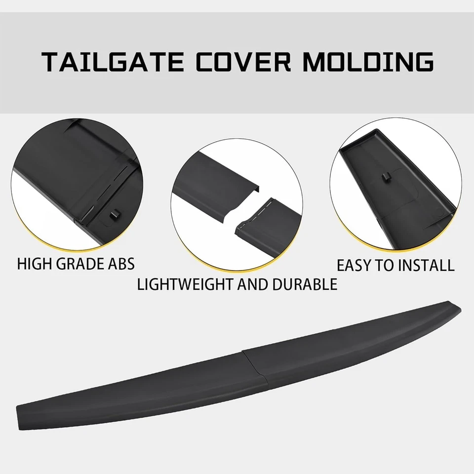 Fits Dodge Ram 1500 2500 3500 09-19 Tailgate Top Protector Molding Cap Spoiler - Image 3 of 4