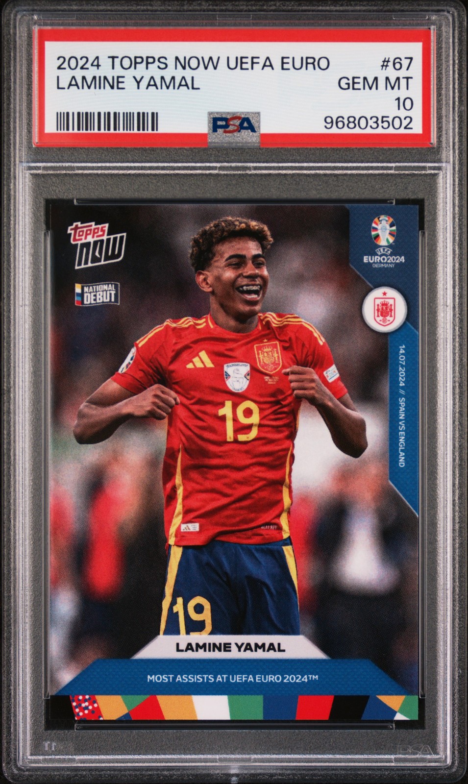 2024 TOPPS NOW UEFA EURO #67 LAMINE YAMAL PSA 10