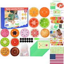 Durable Magnetic Fraction Tiles  Strips for Hands-On Math Fun - 123 PCS Set
