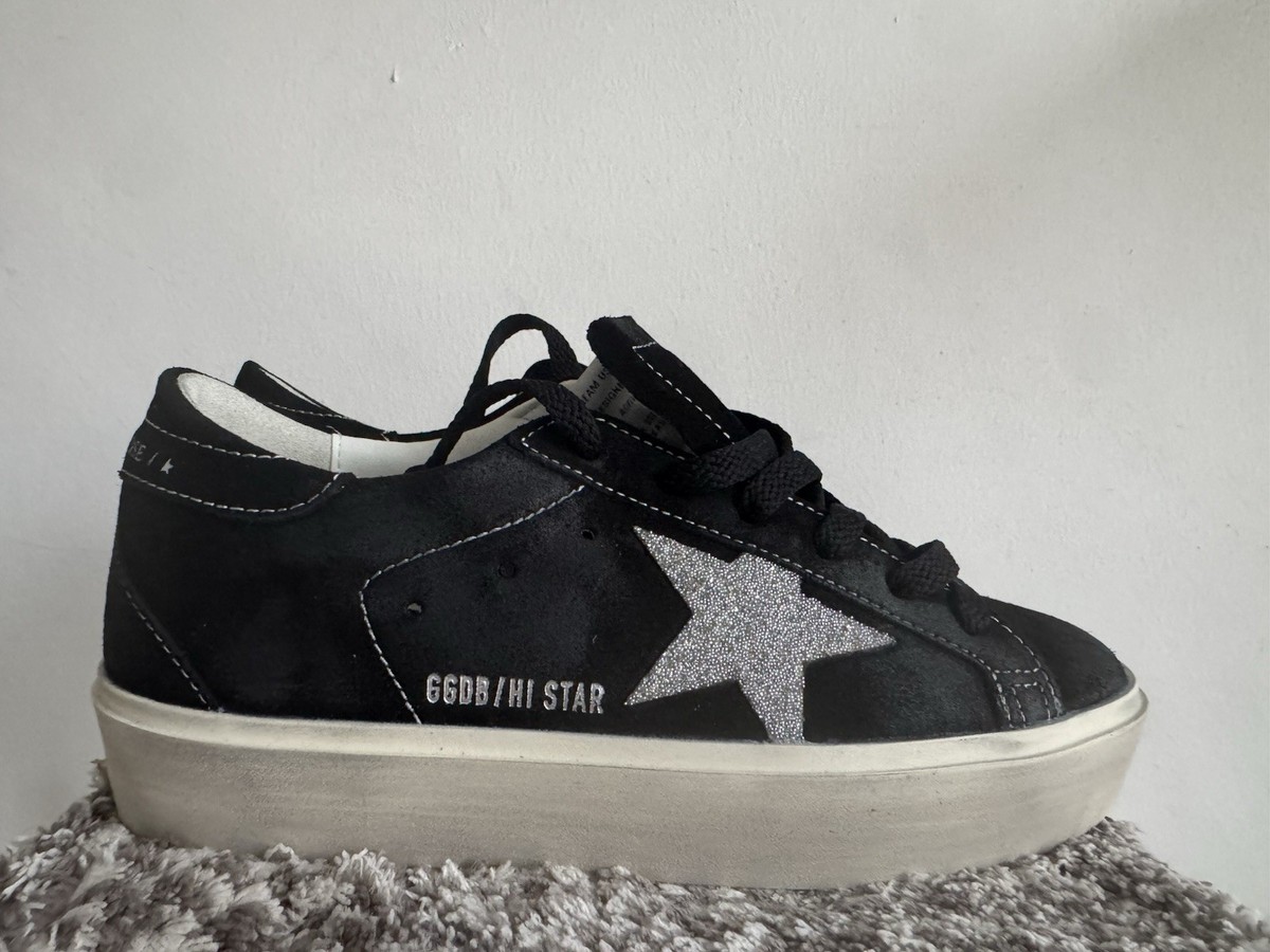 う*ー様 コニーサス Golden Goose Hi Star Sneakers Women Black Suede Swarovski Star NIB