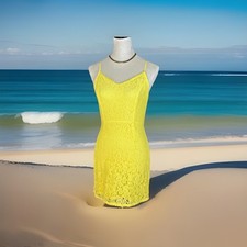 Forever 21 Sundress size Small Sunflower yellow lace