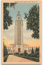 Louisiana State Capitol, Baton Rouge, LA VTG Postcard CG4.