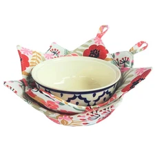 2X Bowl Cozy Canvas Holders Heat and Cold Resistant Anti-Scalding Protector 7...