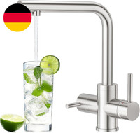 Crea 3 Wege Wasserhahn KüChe Edelstahl, 360° Drehbar KüChenarmatur, 3 In 1 Misch
