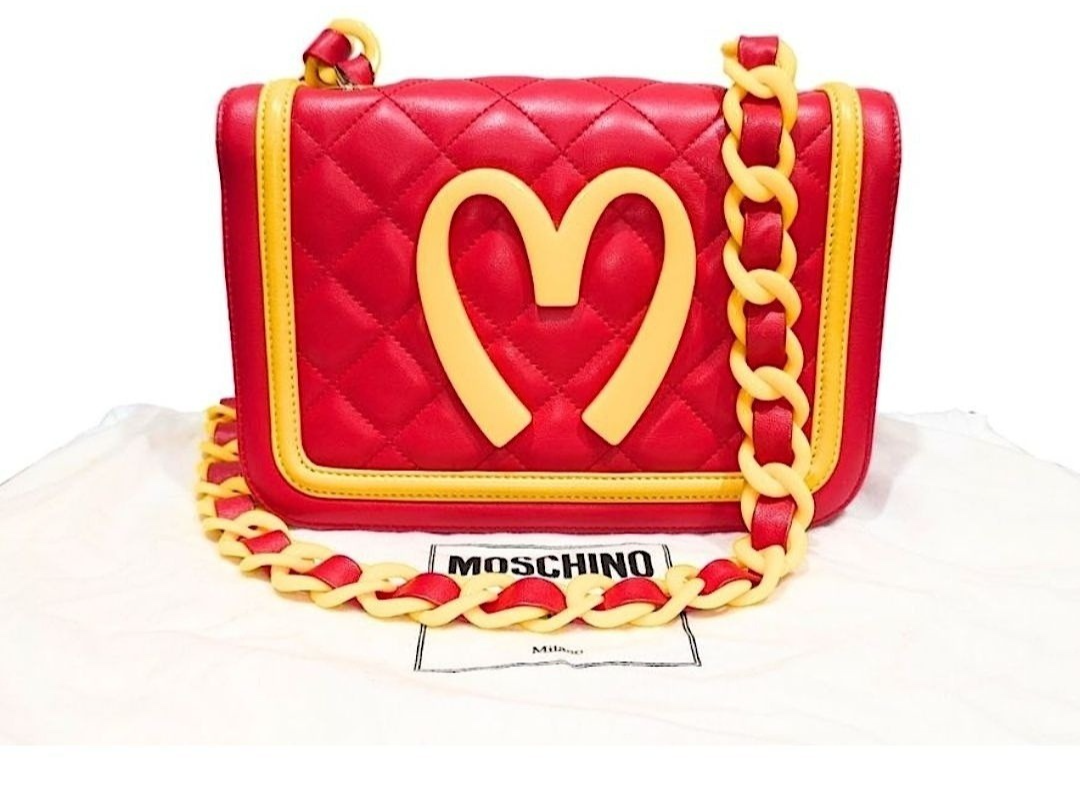 MOSCHINO & McDonald's collaboration Quilting Red Shoulder bag With