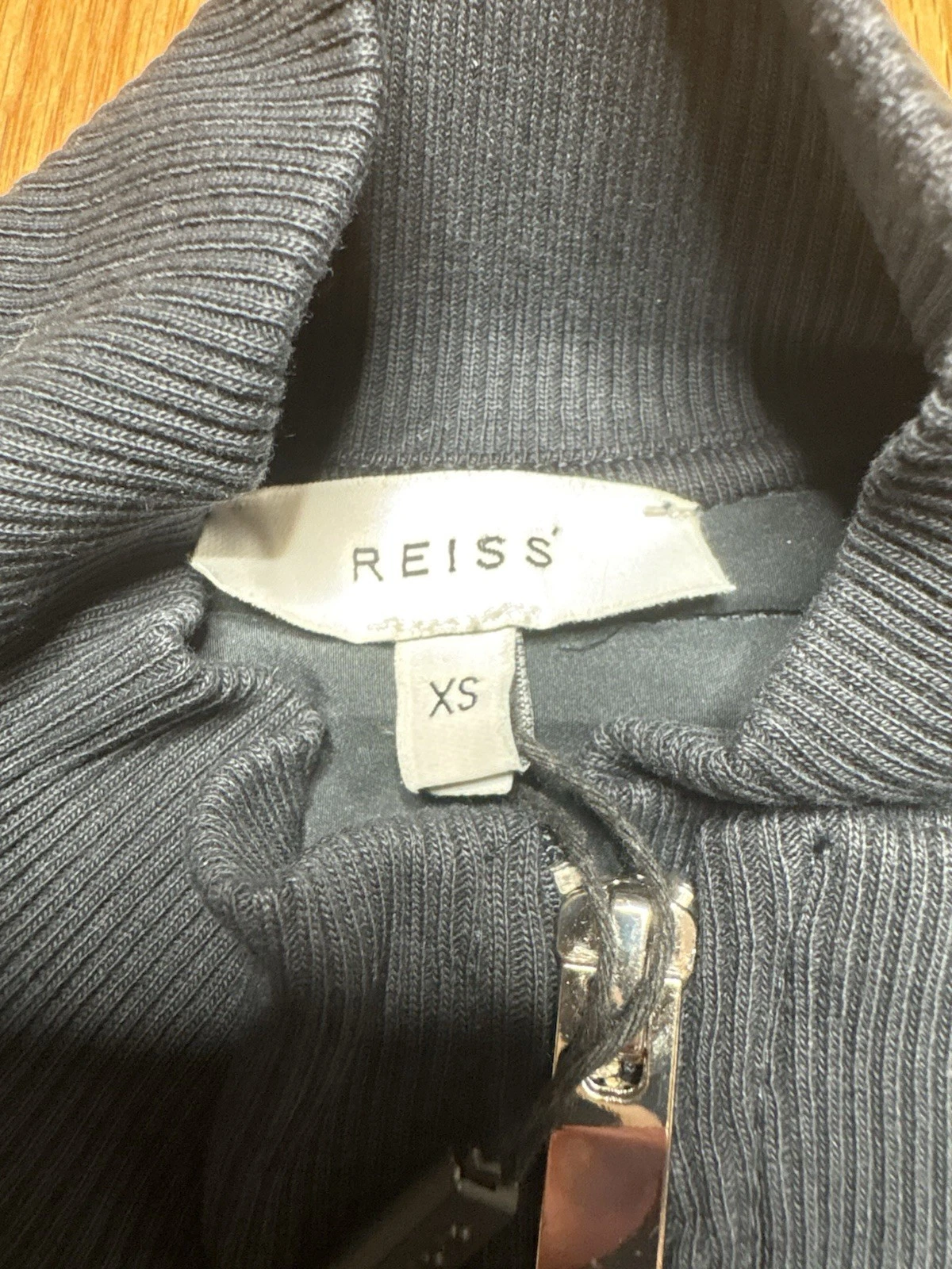 Reiss Hybrid Quilted Zip Through Jacket Coat Navy Felix Freddie Mens Size XS - product detail image 5