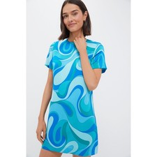 HYACINTH HOUSE Blue Retro Geo Duffy Mini Dress Size S NWT Retail $138 Tuckernuck