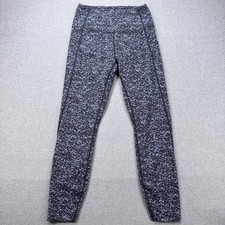 Varley Lets Go Running Leggings Sz S Ebony Blue Cheetah Print High Rise Pockets