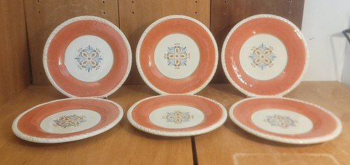 Artimino SIENNA TERRACOTTA Accent Salad plate set of 6, 9 1/4" Ironstone New NWT - Picture 3 of 13