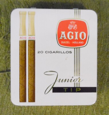 Vintage Tin, Tin, Cigar Tin, Agio Junior Tip, 20 Cigarillos,