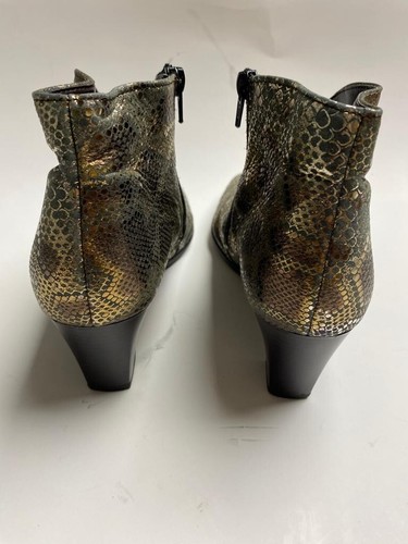 ARA Luftpolster women shoes Metallic Snakeprint Retro Bootie Heels Size 8G - Picture 4 of 6