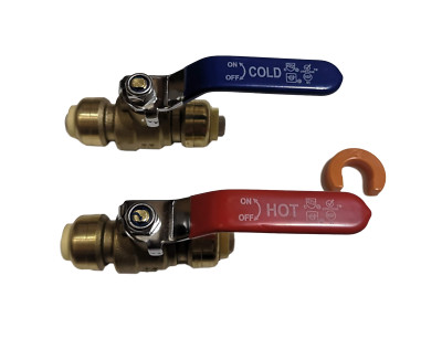 10 Pack XFITTING 1/2'' Push Fit Ball Valve Hot and Cold with 1 Removing Clip