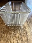 VTG 8x4 Clear Ribbed Glass Refrigerator Dish Base  rectangle Perfect — photo 3