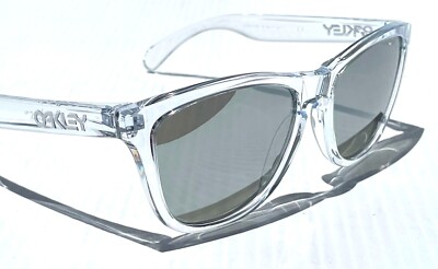 NEW Oakley FROGSKINS Clear Crystal POLARIZED Galaxy Chrome Lens