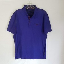 Ted Baker London Mens Purple Short Sleeve Cotton Polo Shirt Size 5