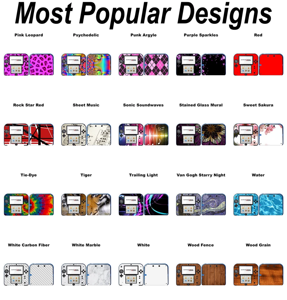 Elige cualquier 1 calcomanía de vinilo / diseño de revestimiento para Nintendo 2DS - ¡Compra 1 y obtén 1 gratis! Foto 4 de 4