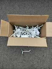 LOT OF 55 - 4" WHITE SLATWALL HOOKS Peg Hooks - USED