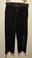 BCBG Max Azria NWT 160 Velour Embellished Black 1X Sweat Lounge Pants