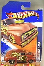 2011 Hot Wheels #93 Heat Fleet 3/10 '56 FORD F-100 Brown Variant w/Gold 5 Spokes