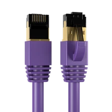 CAT8 Purple SFTP Ethernet Cable 40Gbps 2GHz Copper LAN Wire 0.5FT-75FT Multi LOT