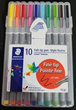 NEW Staedtler Triplus Fineliner Porous Point Pen Multicolor 0.3mm 10 pack FREE S