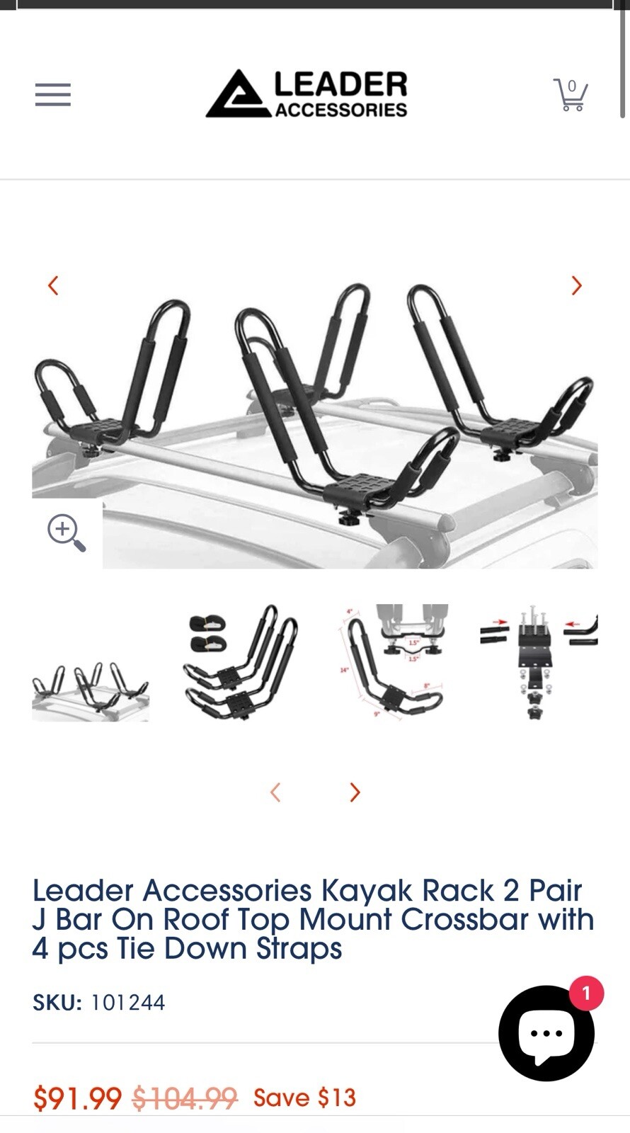 Leader Accessories  Kayak/Paddle Board Rack