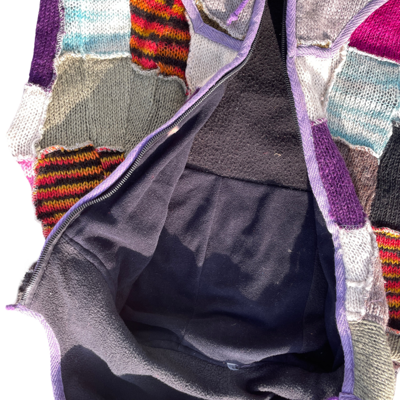 Tie Dye Patchwork Pixie thick heavy medium Hooded… - image 3