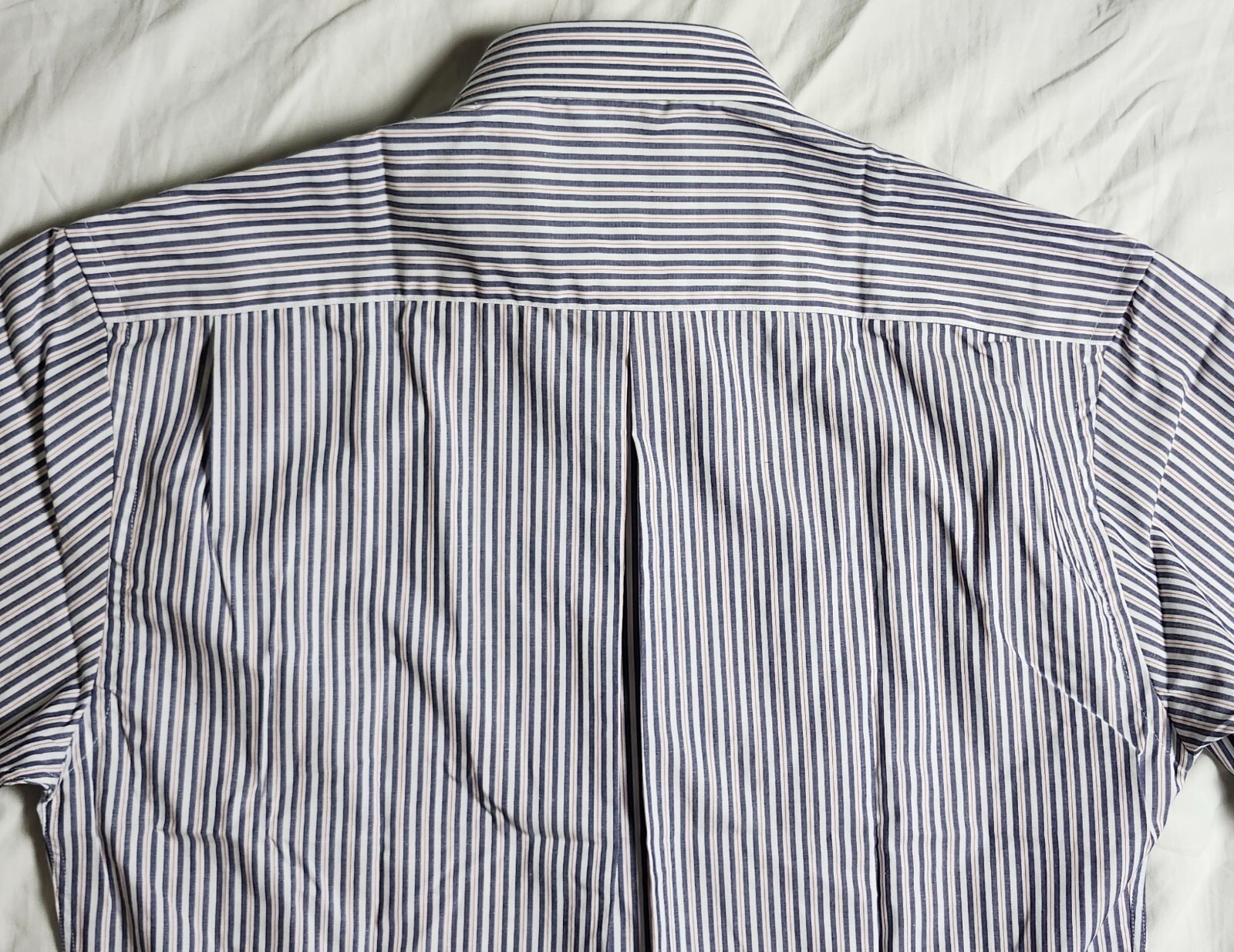 Camicia uomo vintage Yves Saint Laurent blu a righe taglia 15 5 32 33 made in Mauritius