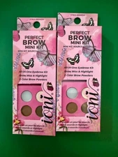 2 Sets ioni Perfect Brow Mini Kit All-in-One Eyebrow Kit  Wax 2 Colors Highlight