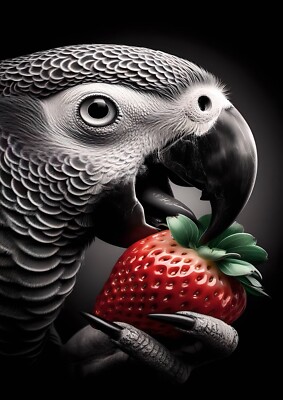 Wandbild Wohndeko Eule Papagei Adler Mccaw Tukan Vogel A3 A4 Druck Poster Farbe