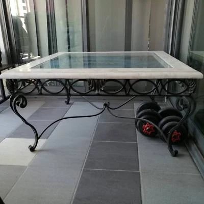 Wrought Iron Marble Gl Coffee Table 47 Center Wrought Iron Marble Gl Coffee Table Center