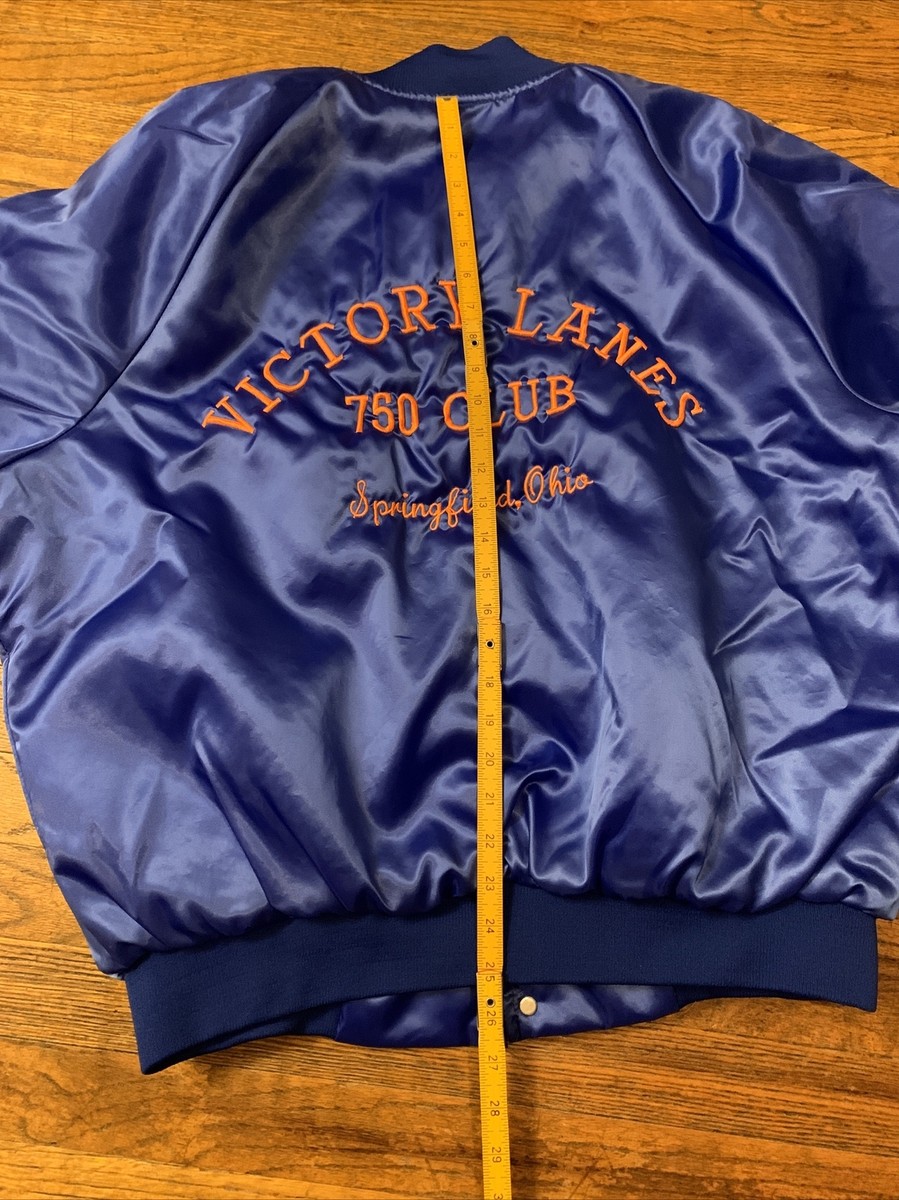 Vintage Satin Bowling Button Up Mens Size XXL Blue Jacket Victory