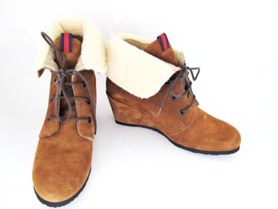 Chicas by Noe Damen Stiefel Schuhe Wildleder Leder Keilabsatz Plateau Winterschuhe Boots