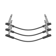 Donner 15cm Guitar Effect Pedal Cable Flat Patch Cable Black 3-Pack Durable