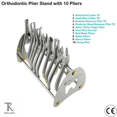 Dental Instrumente Sortiment Kieferorthopädische Zangen & Schneider mit Ständer Zahnmedizin CE