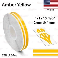 1/12" & 1/6" STRIPE Car Model Truck Twin Line TAPE Vinyl Sticker AMBER YELLOW