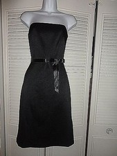 LAUNDRY SHELLI SEGAL SLINKY SATINY LONDON LADY STRAPLESS BLK SZ 2 $219