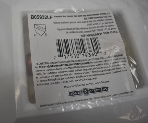 Jones Stephens B05932LF Icemaker Box 1/4 Turn Valve w Water Hammer Arrestor - Picture 2 of 8