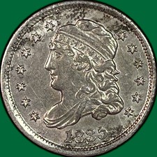 1835 Capped Bust Half Dime Choice Almost Uncirculated AU+/UNC Coin #42531