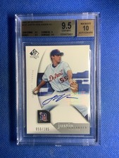 2005  Upper Deck SP Authentic Justin Verlander auto /185 BGS 9.5 Auto 10